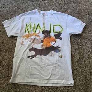 Khalid Shirt Mens Large White Free Spirit 2019 Tour Concert Graphic Tee Band